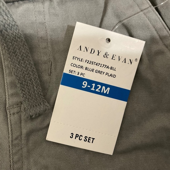 Andy and Evan infant boys 2pc Hooded Puffer Vest Shirt and Pants set 9-12M - Picture 11 of 16